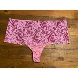 Cacique 22/24 pink sexy lingerie lace bottoms skirt like